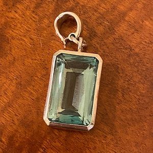 ABM STERLING SILVER & BLUE TOPAZ PENDANT/ ENHANCER